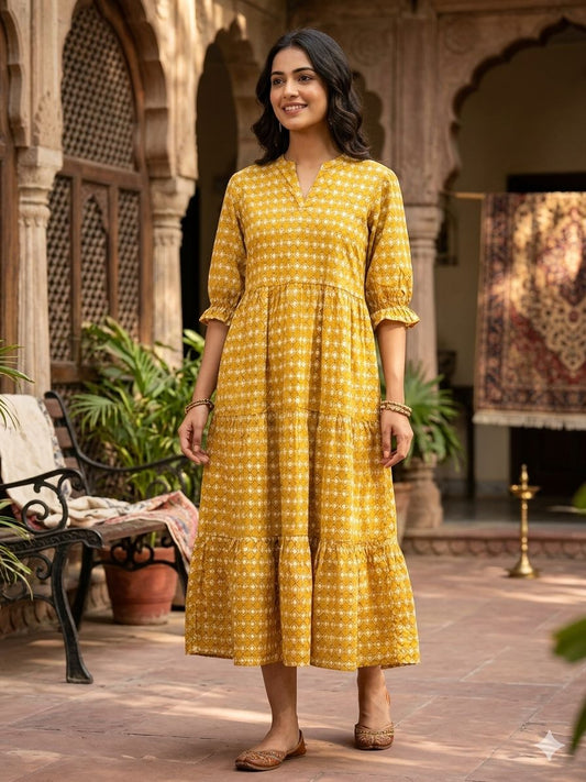 Summer Cotton One Piece Dress