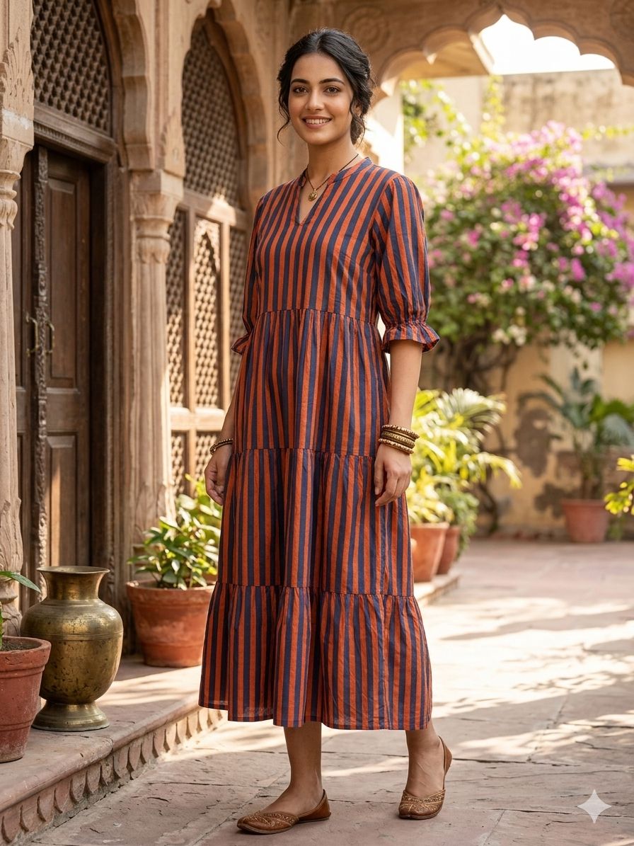 Summer Cotton One Piece Dress