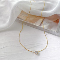 White Stone Anti Tarnish Stainless Steel Chain