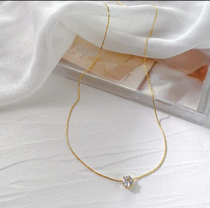 White Stone Anti Tarnish Stainless Steel Chain