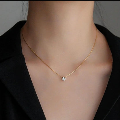 White Stone Anti Tarnish Stainless Steel Chain