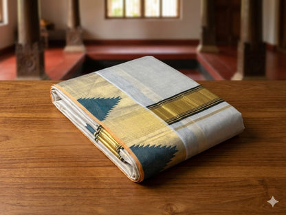 Golden tissue saree