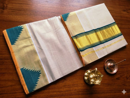 Golden tissue saree
