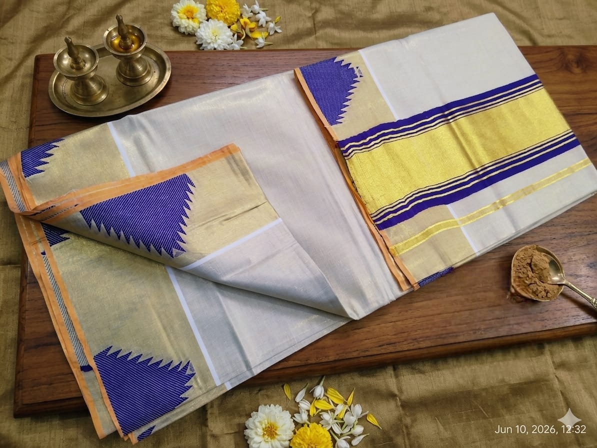 Golden tissue saree