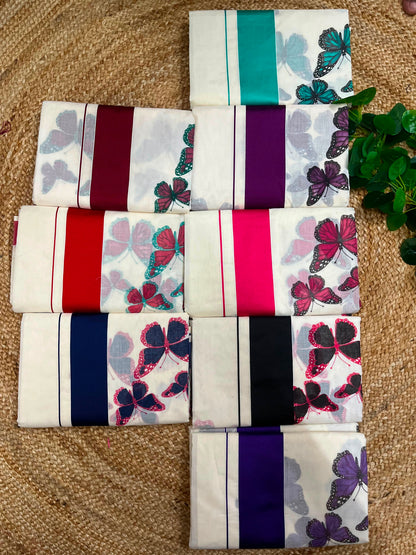 The butterfly Cotton Printed saree
