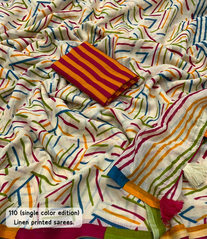 Soft linen saree