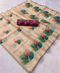 Digital printed floral design sarees