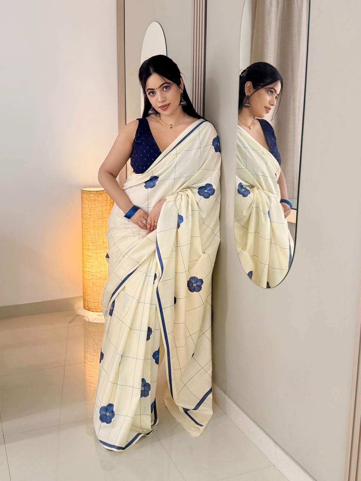 Indigo bloom checks