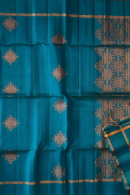 Premium soft silk saree with kolam design
