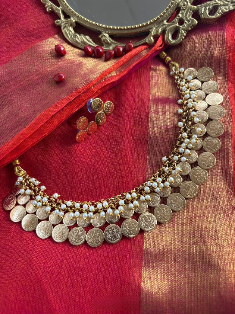 Double layer lakshmi necklace