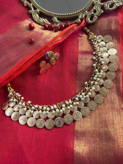 Double layer lakshmi necklace