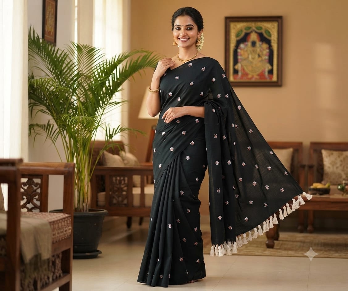 KAADHI COTTON EMBROIDERY SAREE