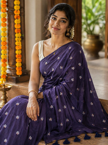 KAADHI COTTON EMBROIDERY SAREE