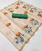 Digital printed floral design sarees