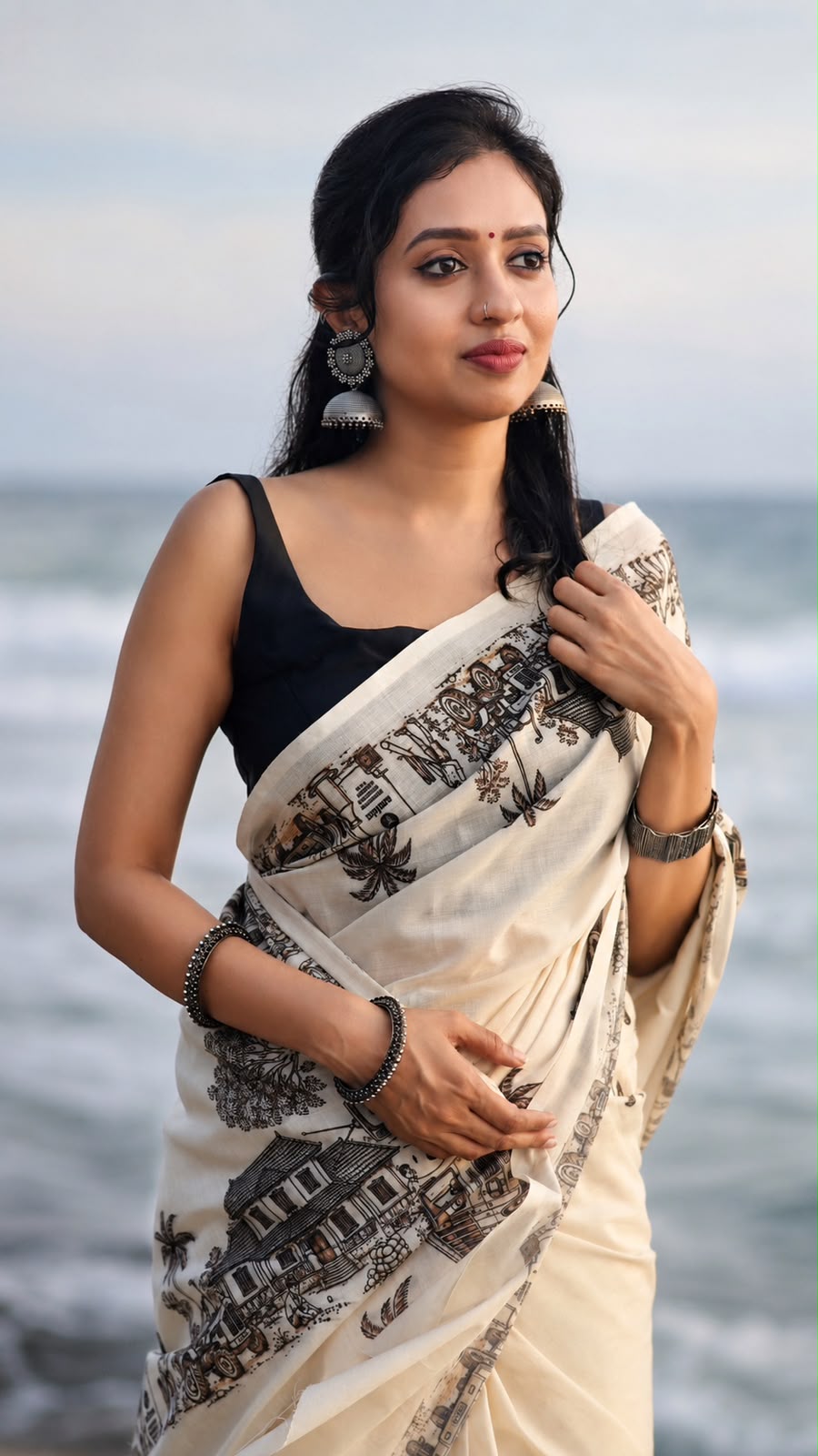 Gramam printed cotton saree