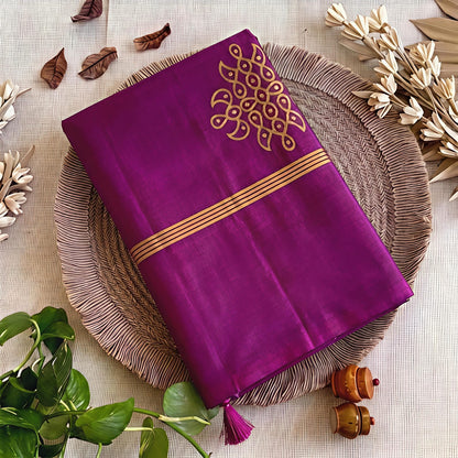Premium soft silk saree with kolam design