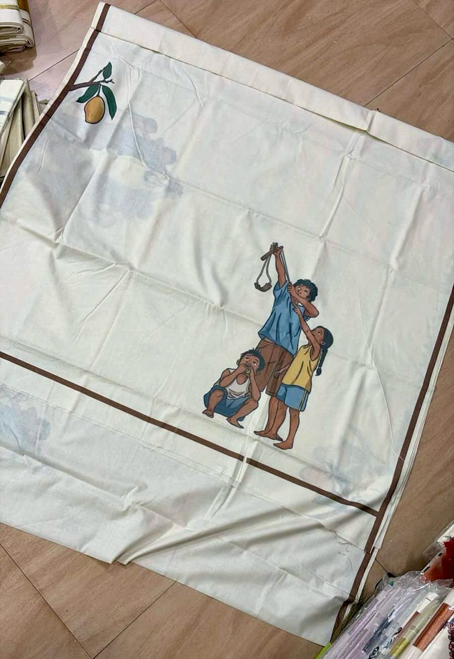 Mango Saree: Pure cotton digital printed