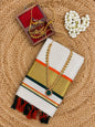 Border checks Golden Tissue saree