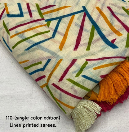 Soft linen saree