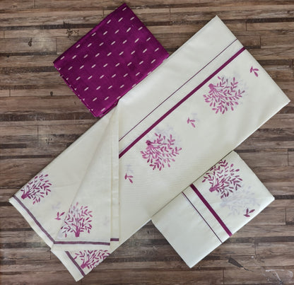 PULIYILAKARA FANCY PRINT SETMUNDU